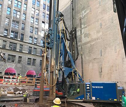 ABI Mobilram TM 18/22 HD installing micropile in NYC - Hammer & Steel